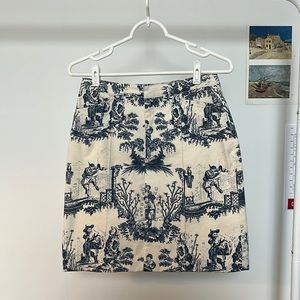 French toile patterned skirt